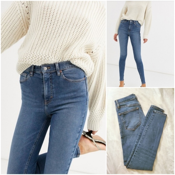 Topshop Denim - 2/$25| TOPSHOP Jamie Mid Blue High Waisted Skinny